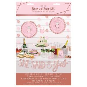 NWT Party City Blush Bride “She Said Yes” Buffet Table Decorating Kit